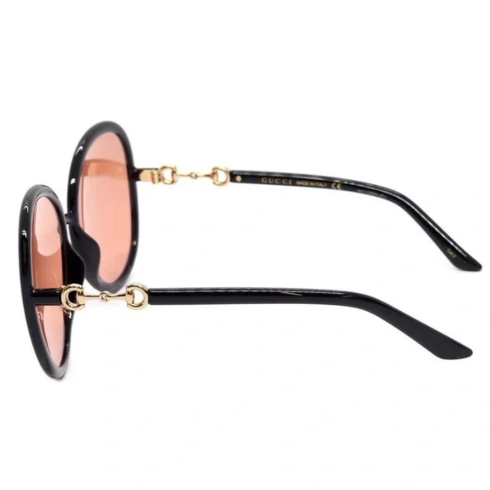 Gucci Black and Orange 61mm Oval Sunglasses NWT $465 - Picture 5 of 6